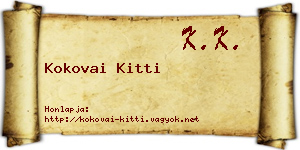 Kokovai Kitti névjegykártya